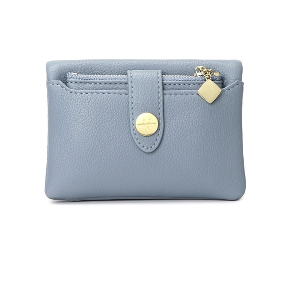 Egoelife Women's Small Bifold Leather wallet Ladies Wristlet with Card holder id window Mini Slim Coin Purse Removable Card Sleeve
