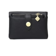 Egoelife Womens Small Bifold Leather wallet Ladies Wristlet with Card holder id window Mini Slim Coin Purse Removable Card Sleeve