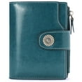 thumbnail image 1 of Egoelife Women's Small Wallet RFID Blocking Genuine Leather Compact Bifold Wallet with ID Window Credit Card Holder Purse Zipper Coin Pocket Clutch, 1 of 6