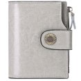 thumbnail image 1 of Egoelife Women's Small Wallet RFID Blocking Genuine Leather Compact Bifold Wallet with ID Window Credit Card Holder Purse Zipper Coin Pocket Clutch, 1 of 7
