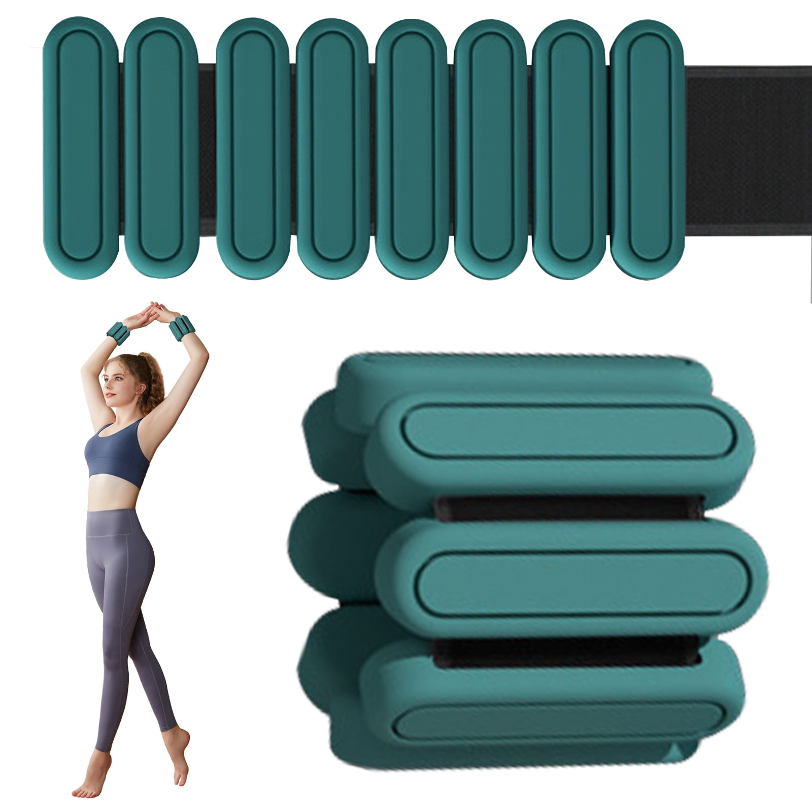 Egoelife Wrist Ankle Weights for Men Women 1 lbs Adjustable Silicone Weighted Bangles for Gym, Yoga, Pilates, Barre, Walking, Running, Strength Training, Arm & Leg Workout Weighted Bracelet