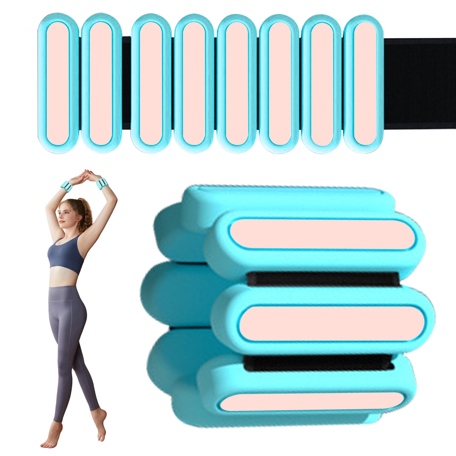 Egoelife Wrist Ankle Weights for Men Women 1 lbs Adjustable Silicone Weighted Bangles for Gym, Yoga, Pilates, Barre, Walking, Running, Strength Training, Arm & Leg Workout Weighted Bracelet