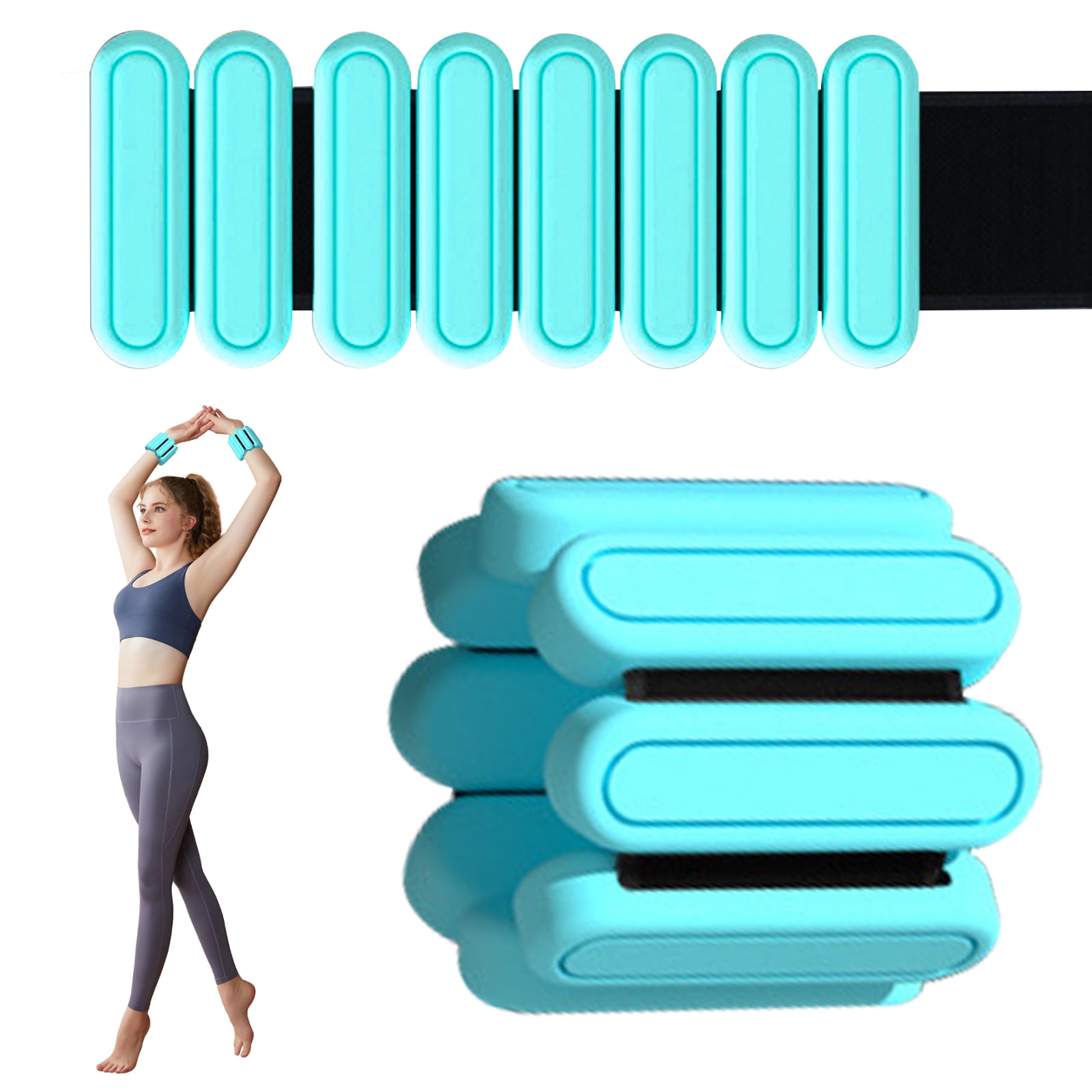 Egoelife Wrist Ankle Weights for Men Women 1 lbs Adjustable Silicone Weighted Bangles for Gym, Yoga, Pilates, Barre, Walking, Running, Strength Training, Arm & Leg Workout Weighted Bracelet