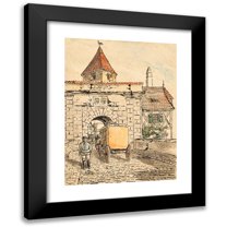Egon Schiele 11x14 Black Modern Framed Museum Art Print Titled - City Gate with Carriage (Student Work) (ca 1912)