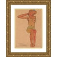 thumbnail image 1 of Egon Schiele 11x14 Gold Ornate Wood Frame and Double Matted Museum Art Print Titled - Girls' Act (Gertrude) (1979), 1 of 4