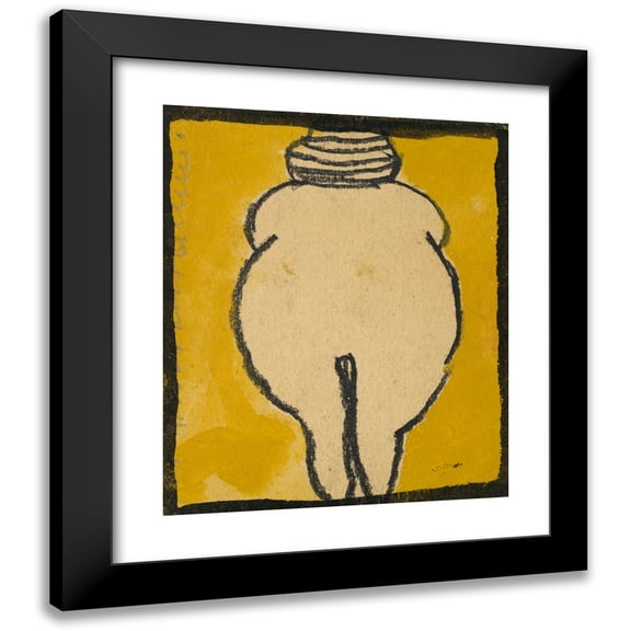 Egon Schiele 12x14 Black Modern Framed Museum Art Print Titled - Venus Von Willendorf (1918)