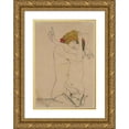 thumbnail image 1 of Egon Schiele 13x18 Gold Ornate Wood Frame and Double Matted Museum Art Print Titled - Two Women Embracing (1913), 1 of 4