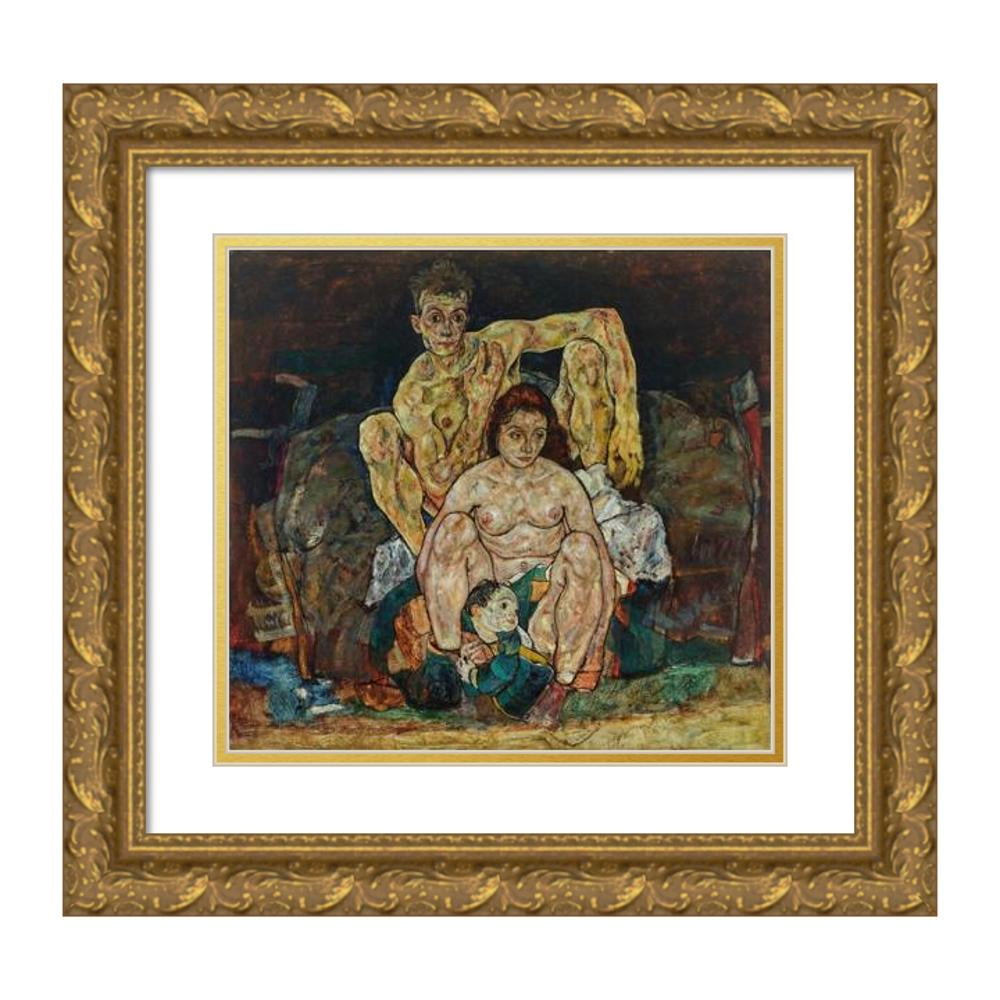 Egon Schiele 16x15 Gold Ornate Wood Frame and Double Matted Museum