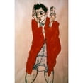 thumbnail image 1 of Egon Schiele. Naustrian Painter. 'Self-Portrait With Raised Arms.' Black Chalk And Gouache 1913-14. Print, 1 of 1