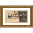 thumbnail image 1 of Egon Schiele 24x14 Gold Ornate Framed and Double Matted Museum Art Print Titled - Railway (Children's Drawing) (Approx. 1895), 1 of 4