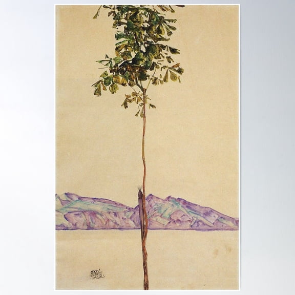 Egon Schiele - Little Tree Chestnut Tree At Lake Constance 1912 Poster, 12x18 UNFRAMED