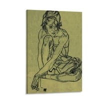 Egon Schiele The Squatting Woman Art Poster Poster Cool Artworks Painting Wall Art Canvas Prints Hanging Picture Home Decor Posters Gift 20x30inch(50x75cm)
