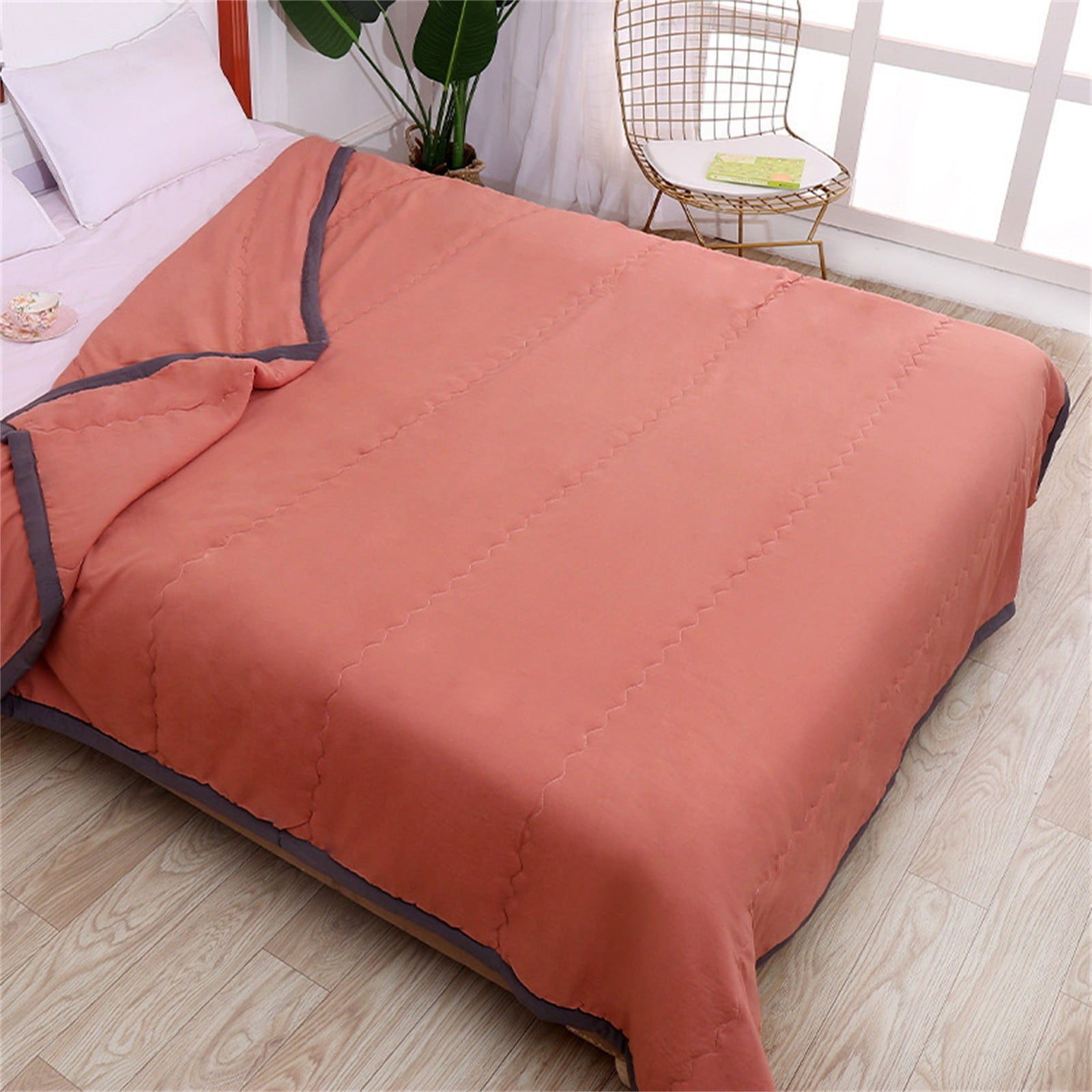 Egooesam Blanket,Summer Blanket Bed Blanket Skin Friendly Plain Print
