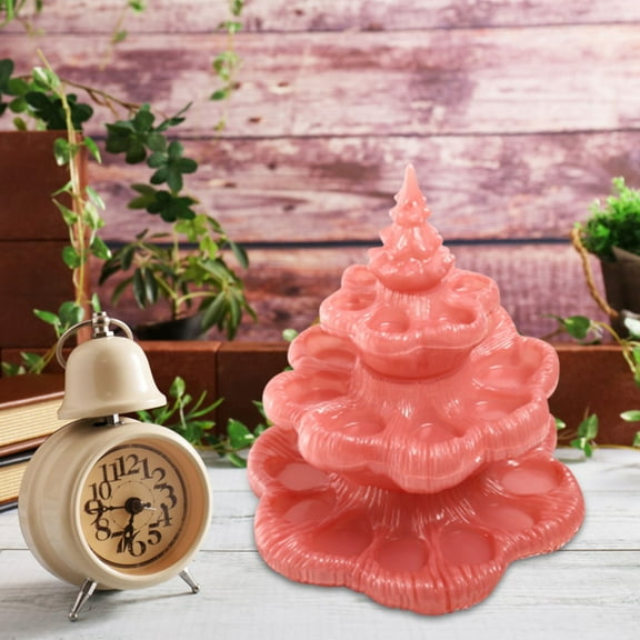 Egooesam Christmas Tree Shape Deviled Egg Trays Platters Holds 24 Holes Stackable Tree Deviled Egg Plates Holders, Reusable Holiday Deviled Oval Tray for Party Tableware