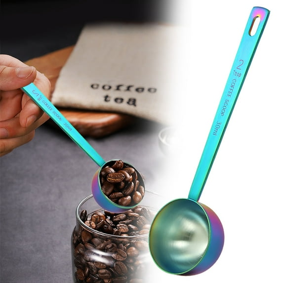 Egooesam Coffee Measuring Scoop, Table Spoons Measuring Spoons, Tsp Scoop Teaspoon, Tablespoon Long Handle Stainless Steel Spoon for Coffee, Milk Powder, Fruit Powder