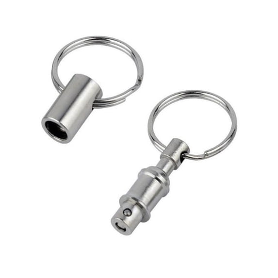 Egooesam Detachable Keychain Quick Release Key Ring Chain Heavy Duty Pull Apart Key Holder for Car Keys Work Badge Outdoor Tools Everyday Carry Accessories,Silver