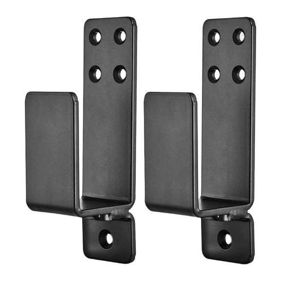 Egooesam Door Barricade Brackets, Heavy Duty Door Security Bar Brackets 2x5.6 Inch, 2 Pack Drop Open Bar Holder for Home Bedroom Office Protection, Black