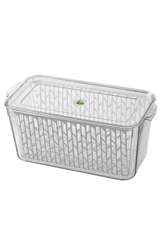 Food Storage Containers,Crisper,Refrigerator Storage Box Vegetable and Fruit Draining Fresh Keeping Box Food Grade Sealed Storage Box Egg Storage Finishing Box