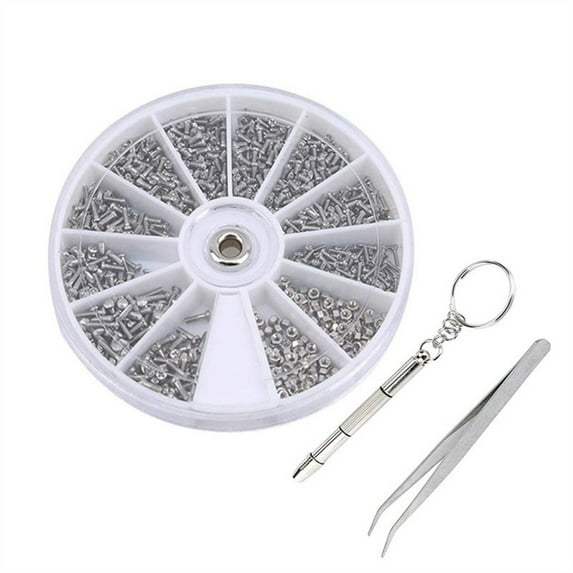 Egooesam Glasses Repair Kit 1000 PCS Mini Screwdriver Set with Screws Nuts Stainless Steel Precision Tool Kit for Eyeglasses Watch Phone Electronics Repair DIY, Mini Screwdriver Tools