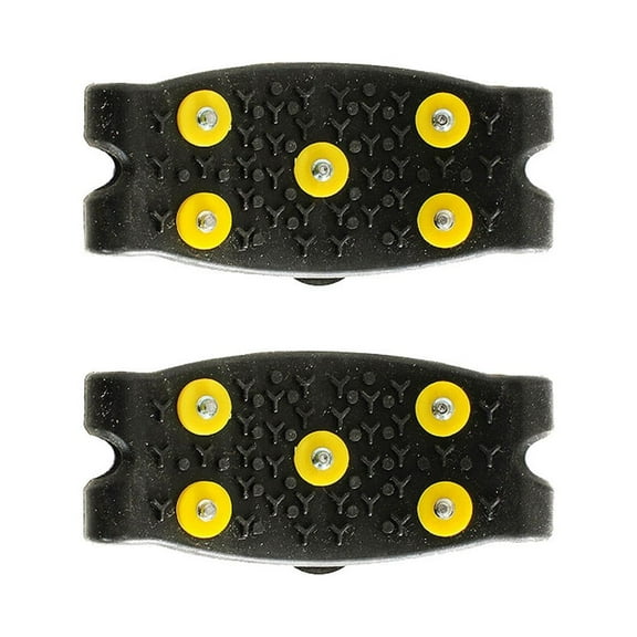 Egooesam Ice Cleats Shoe Traction Studded Overshoes, Crampons Snow Traction Ice Cleats for Shoes and Women Men, Non Slip Grippers Spikes, Slip-on Rubber Overshoe Stretch Footwear