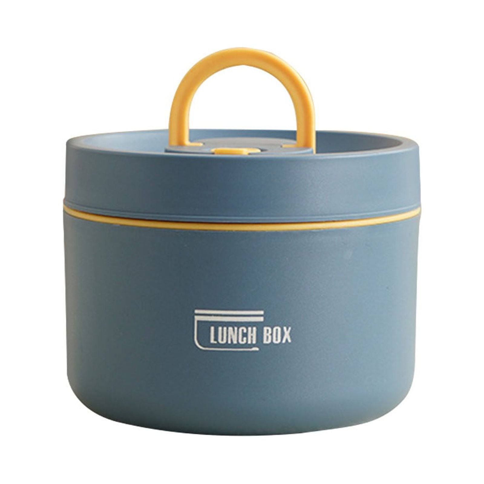 Egooesam Insulated Lunch Box Food Warm Lunch Container, Stainless Steel Thermal Lunch Container Portable Thermal Cooking Pot Double Layer Box Round Shape Food Container 620 ml
