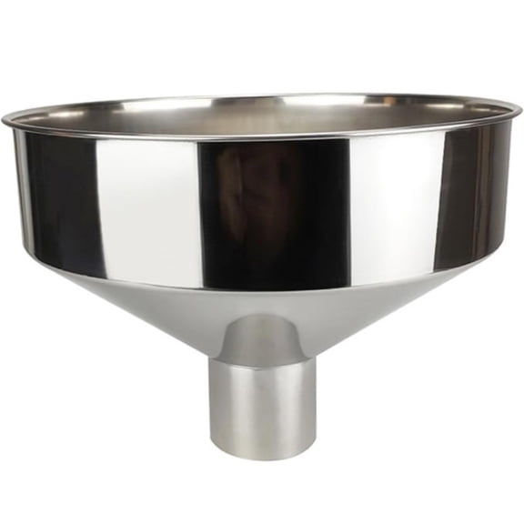 Egooesam Large Stainless Steel Funnel, Metal Funnel for Cooking Oil and Transmission Liquid and Powder, Food Grade Metal Kitchen Funnels, Funnels for Filling Bottles, Silver