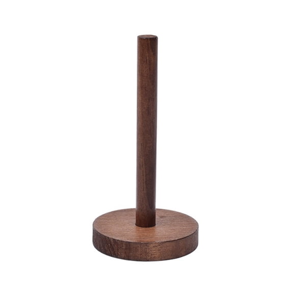 Egooesam Wooden Paper Towel Holder Stand Countertop, Kitchen Paper Hanger Rack Bathroom Towel Roll Stand Organizer Simply Standing Countertop Paper Roll Holder