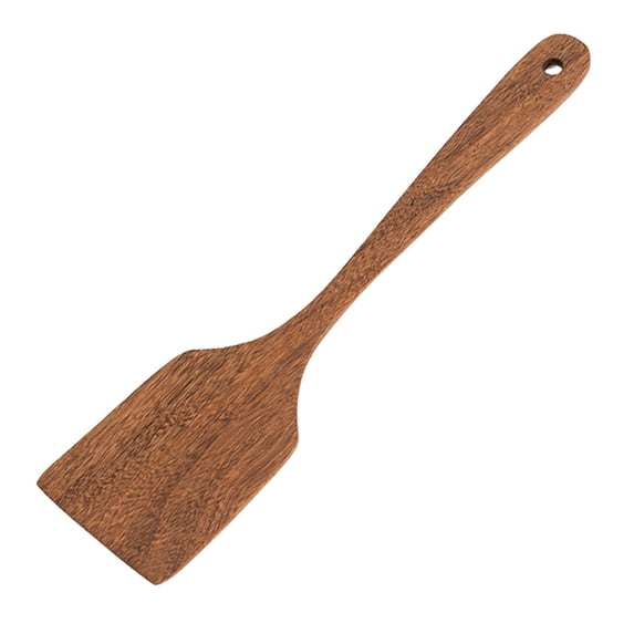 Egooesam Wooden Spatula for Cooking, Wood Flat Frying Spatulas, Long Handle Flat Frying Inclined Spatula for Non Stick Pans, Non-Scratch, Kitchen Utensils for Cooking, Frying, Baking