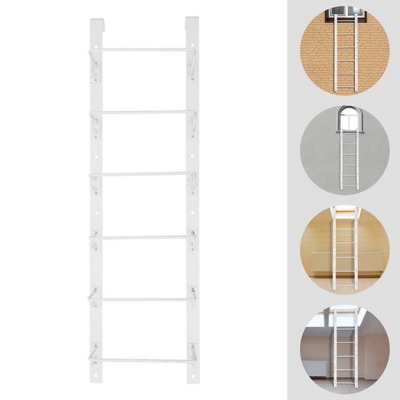 Egress Ladder, Heavy-Duty Window Well Ladder, 6-Step Steel Escape Ladder, Supports 661.39 lbs, Steel Window Well Ladder for Basement Window Well, Emergency Exit