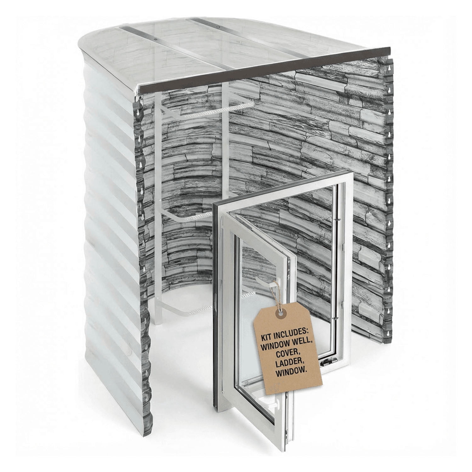 Window Well Kit Egress Window Well Kit - Complete Basement Egress Window Kit - Includes ...
