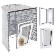 Egress Window Well Kit - Complete Basement Egress Window Kit - Includes Tilt & Turn Basement Window, Window Well, Egress Ladder, Window Well Cover - 55"L x 36"W x 72"D