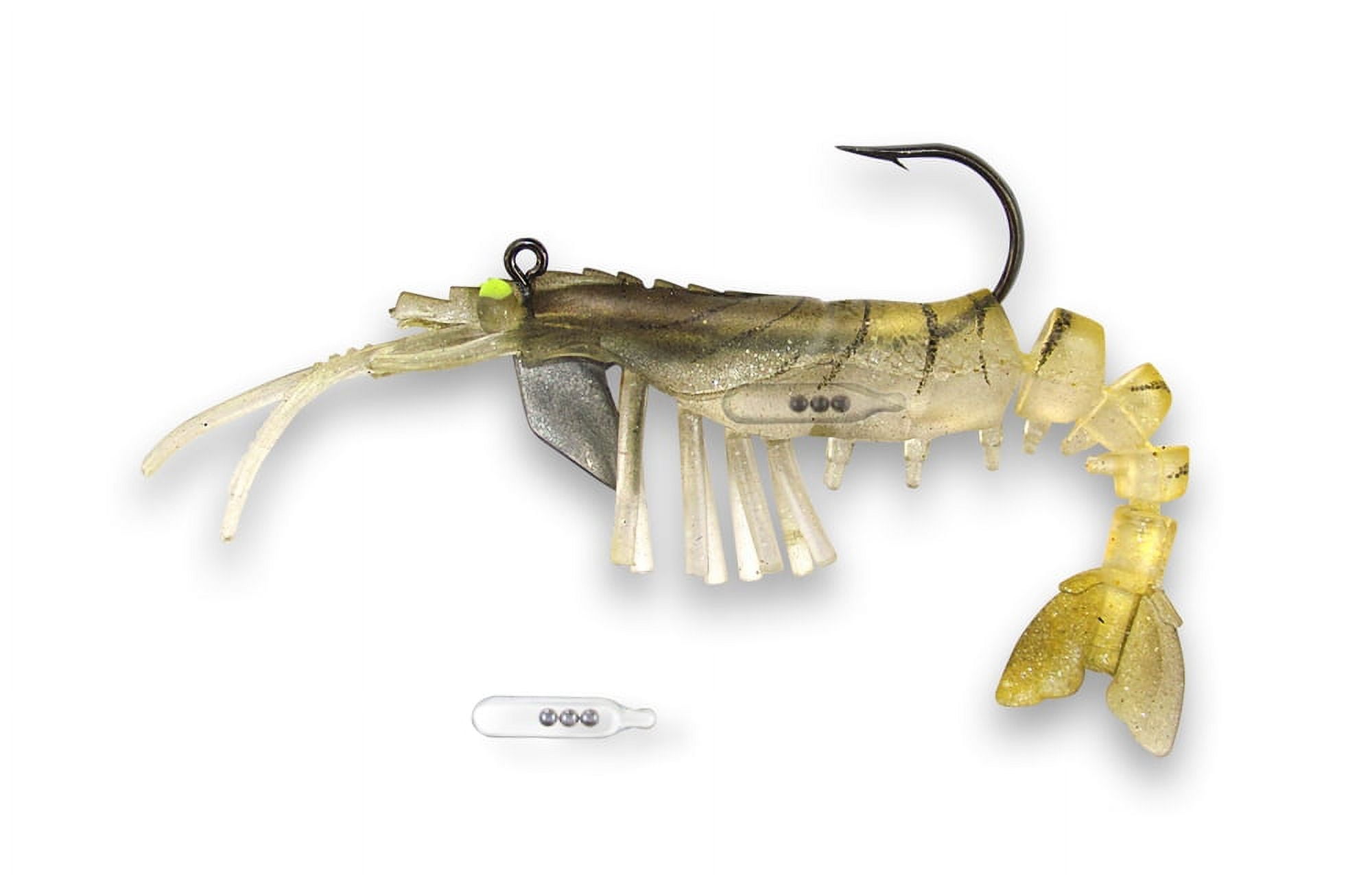Egret Baits Vudu 3.5 Rattling Shrimp Fishing Lure, Gold, 2 Count 