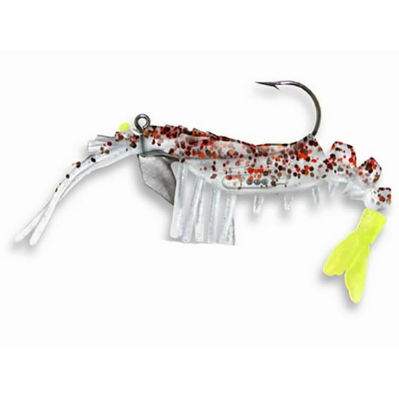 Egret Baits Vudu Shrimp Softbait 3.5"- Cajun Pepper Chartreuse Tail