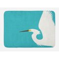 thumbnail image 1 of Egret Bath Mat, Side Drawn Simple Heron Illustration with Open Wings, Plush Bathroom Decor Mat with Non Slip Backing, 29.5" X 17.5", Seafoam White, by Ambesonne, 1 of 2
