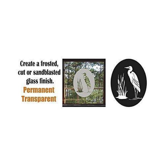 Egret Bird Marsh- DIY Etched Glass Vinyl- Window Film
