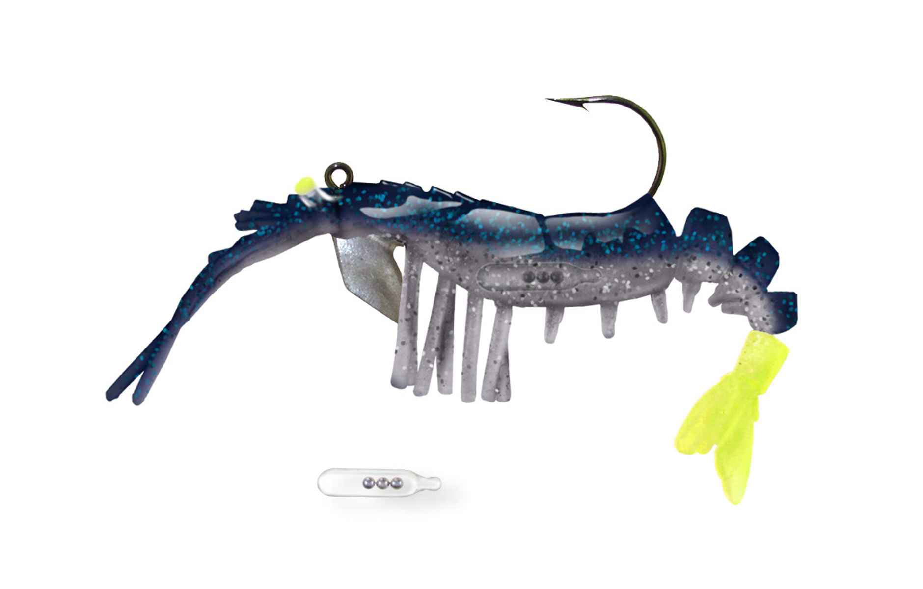 Egret E-VS35R-14-50 Vudu Rattler Shrimp 3.5 1/4 Oz Blue Moon Soft Lure 2  Pack 