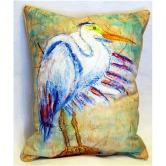 Egret on Rice Indoor & Outdoor Throw Pillow- 20 x 24 in.