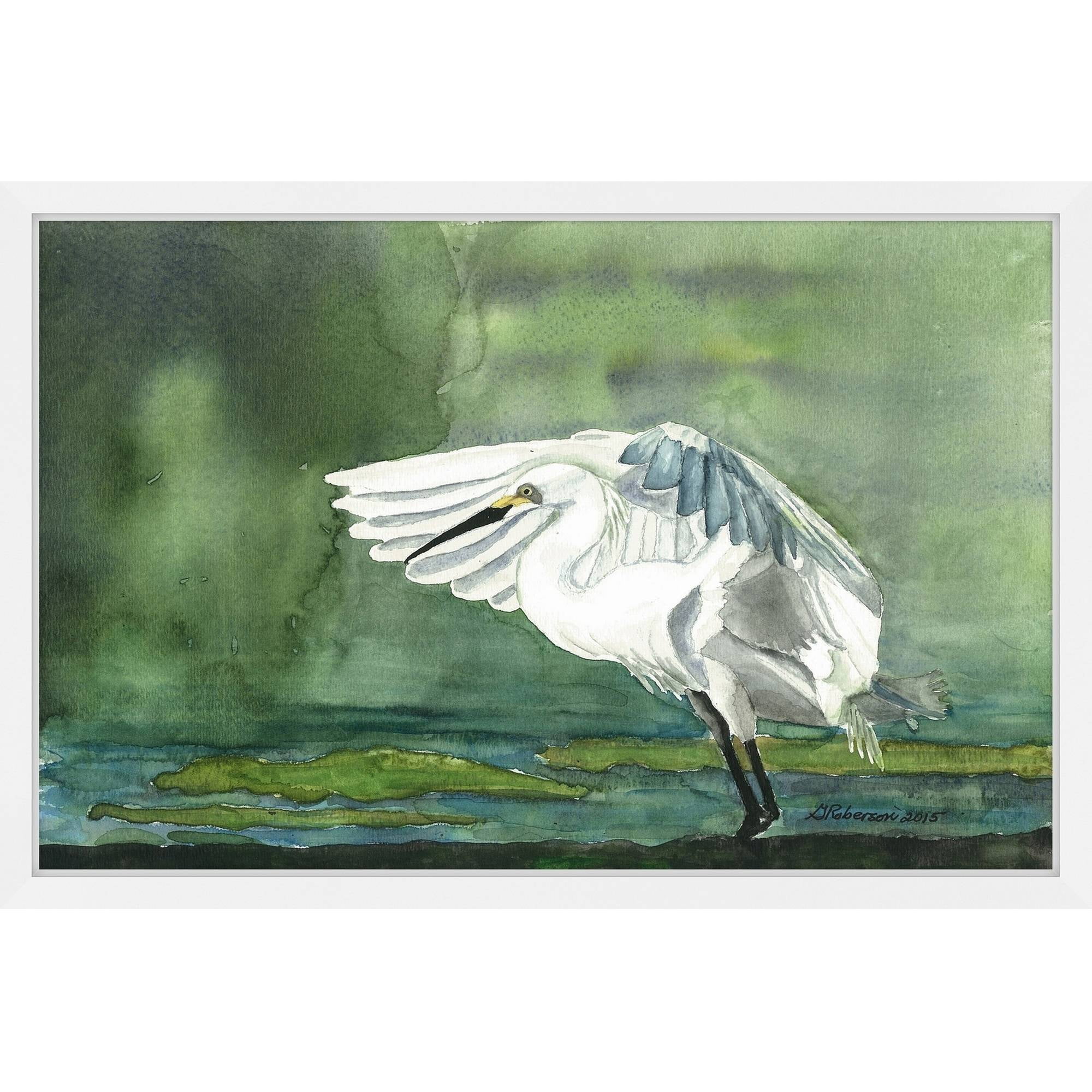 Medium Green and White Wildlife Canvas Print