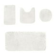thumbnail image 1 of Eguiwyn 4PCS Bathroom Rugs and Mats Sets, Soft Microfiber Bath Mats with Non-Slip Backing, Machine Washable Absorbent Floor Mats for Toilet and Shower, Chocolate Brown, White, 1 of 4