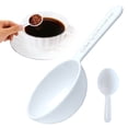 thumbnail image 1 of Eguiwyn 5PCS Plastic Coffee Measuring Spoons Short Handle Tablespoon Coffee Scoops for Tea Sugar Cereal Fruit Powder Seed Spices Measuring Tool for Kitchen,White 9.7*3.8*2.2cm, 1 of 4