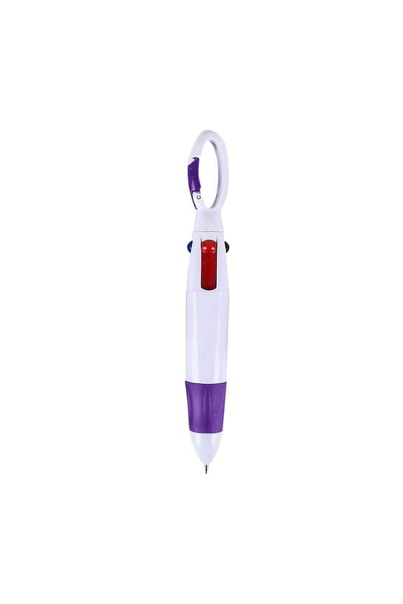 6PCS Shuttle Pens with Carabiner Clip, 4-In-1 Multicolor Pens Retractable Ballpoint Pens with Buckle Keychain on Top for Nurse Pens Office School Supplies Gifts Party Favors (6 PCS)