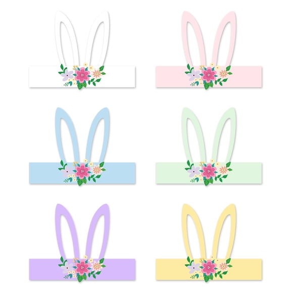 Eguiwyn 6pcs Easter Bunny Ear Headband Photo Booth Props | Party Decor Spring Festival, Beige