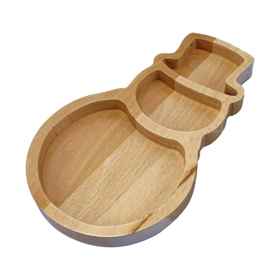Eguiwyn Acacia Wood Christmas Snowman Tray Gift Ideas Decorative Xmas Platters Serving Dish Wooden Snack Charcuterie Board for Christmas Veggie Trays Food Cheese Boards Festive Plate Holiday