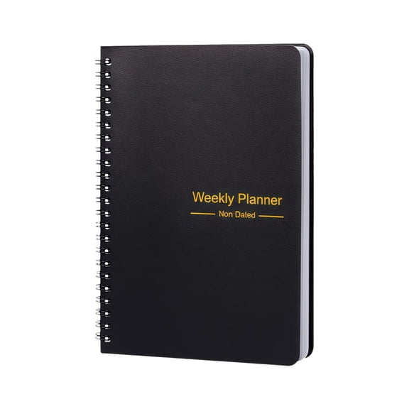 Eguiwyn Academic Planner 2026-2027 Weekly Monthly Planner for Daily and Weekly Plans, Spiral Bound Notebook with Goal and Habit Tracker for Students and Professionals,Black 21*14.5cm