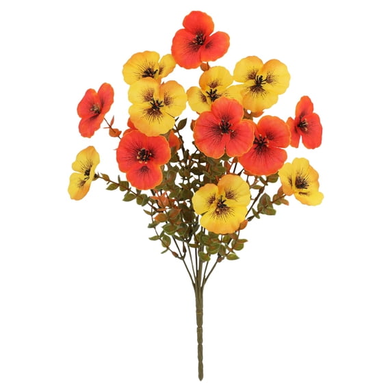 Eguiwyn Artificial Hydrangea Flower Bouquets, UV Resistant Silk Flowers for Home Table Centerpieces, Wedding Decor, Festival Bouquets, No Fade Fake Flowers for Indoor Outdoor, Autumn Orange Yellow