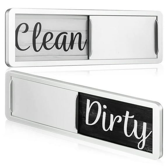 Eguiwyn Clean Dirty Dishwasher Magnet for Kitchen - Switchable Status Indicator Sign & Fridge Organization, White