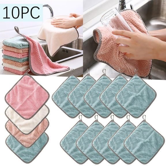 Eguiwyn Clearance Kitchen Utensils Set, Coral 10X Rag, Walmart Savings Kitchen Cleaning Appliances, 9.75* 9.75* 2.34 Inches Hot Sale! Kitchen Utensils Set, 0.22lb