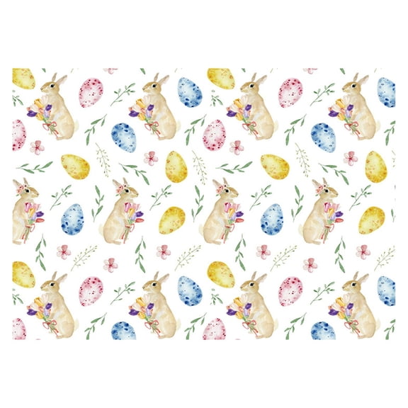 Eguiwyn Easter Decor Easter Wrapping Paper With Egg and Bunny Design, 20x28 Inches Foldable Paper for Easter Baskets, Crafts, Party Decor, Easter Rabbit Gift Wrapping Paper Style 1