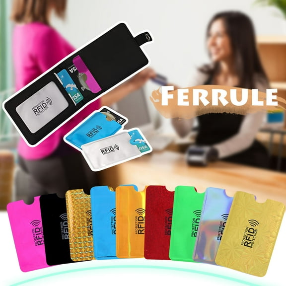 Eguiwyn Ferrule Card For Credit Card Shielding Sleeve Protection RFID Debit Identity Other Business Card Holder Yellow