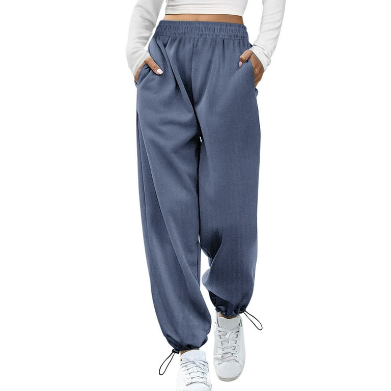 Dragon Fit Joggers for Women with Pockets,High Waist Workout Yoga Tapered  Sweatpants Women's Lounge Pants, Joggers78-demin Blue, Medium :  : Fashion